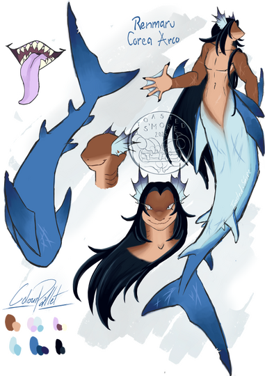 A shark-mer ref sheet